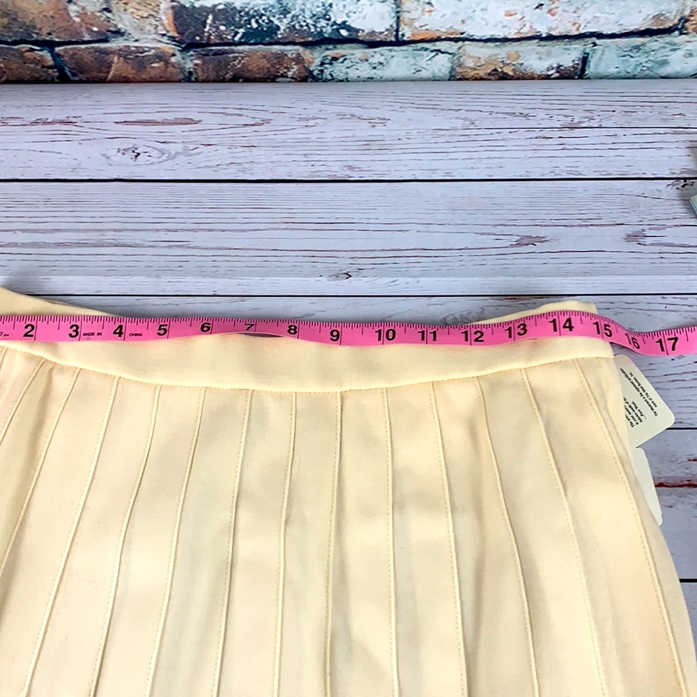 Evan Picone VTG cream pleated wool skirt size 12 - Picture 11 of 12